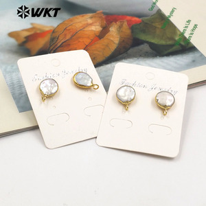 WT-JF329 Perla Orecchino Della Vite Prigioniera Dei Monili del Connettore Formato Casuale Orecchino di Perla Che Fanno In Oro Con Cornice di <span class=keywords><strong>Perle</strong></span> Accessori di Risultati Dei Monili - Product Image 5