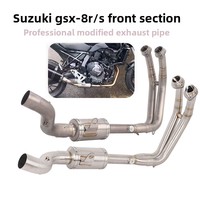 Suzuki GSX8S/8R Motosiklet için ISTUNT Gümüş Paslanmaz Çelik Ön Bölüm Egzoz Borusu Yükseltmesi