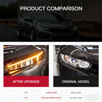 Pour HONDA CIVIC 2016-2022, ensemble de phares LED, remplacement de phare de voiture, fourniture d'usine, pièces automobiles - Une paire