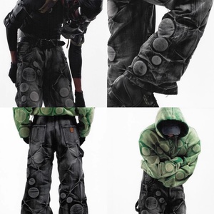 Pantalones Vaqueros Anchos de Mezclilla Lavada a la Piedra, Estilo Hip Hop Vintage de Alta Calidad, Personalizados, para Hombre - Product Image 3