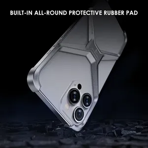 Coques de protection de luxe en alliage d'aluminium X amovibles sans bordure pour téléphones 16 15 14 13 Pro Max avec dissipation thermique - Product Image 6