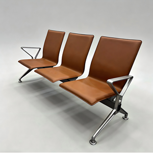 Chaise d'attente publique multi-scènes pour aéroport |   Revêtement en cuir |   Structure métallique robuste - Product Image 1