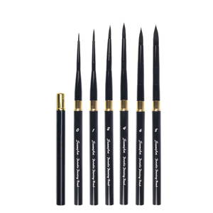 LUOYA SeamiArt 1pc Pinceau de peinture rond fin à poils de nylon avec manche en bois portable pour <span class=keywords><strong>aquarelle</strong></span> de voyage, détail, Jiangxi - Product Image 1