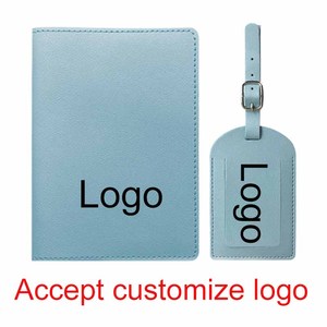 Porte-passeport de voyage en cuir PU personnalisé ensemble d'étiquettes de bagage personnalisées pour les voyages d'affaires - Product Image 2