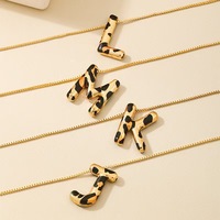 Collier imprimé léopard tendance, bijoux fantaisie, collier avec lettre, cadeau pour femme, Amérique et Europe