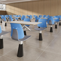 Ensemble de table et de chaises pliantes modernes pour restauration rapide, cantine scolaire, zone de repas des employés, restaurant, quatre personnes, commercial