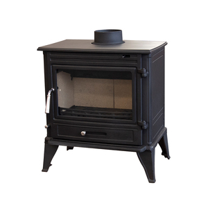 Stufa a Pellet <span class=keywords><strong>in</strong></span> <span class=keywords><strong>Ghisa</strong></span> Bestfire, Caminetto da Interno Autoportante dal Design Tradizionale, Potenza 10Kw, Nero Opaco, <span class=keywords><strong>Canna</strong></span> <span class=keywords><strong>Fumaria</strong></span> da 6 Pollici - Product Image 4