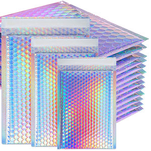 Glitter Shipping Mailer Laser Metallic Poly Padded Envelope Bag In Stock Small 4x8 6x9 Rainbow Holographic Bubble Mailer