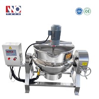 Marmite chauffante électrique à agitation planétaire et à double enveloppe vapeur inclinable avec grattoir pour sauces chili et aliments à haute viscosité 500L