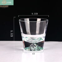 Snow Mountain Fuji Verres à whisky en forme de montagne Verre à bière Spray Couleur Verre à liqueur à whisky à fond lourd