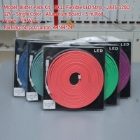 شريط إضاءة نيون مرن LED بجهد 12 فولت، مصنوع من PVC، مقاس 6×12 مم، طول 5 أمتار، يحتوي على 120 مصباح LED لكل متر، قابل للقطع كل 2.5 سم، 8 واط لكل متر، إضاءة نيون حبلية، متوفر بـ 12 لونًا.