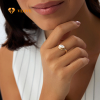 VLOVE Bagues de fiançailles de conception spéciale de haute qualité Bague en diamant Marquise en or 1.00 Ctw 14K cultivé en laboratoire