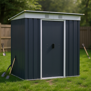 Caseta de Almacenamiento Metálica para Exteriores 6x4 con Puertas Dobles Corredizas, Caseta para Herramientas de Jardín, Uso en Patio Trasero, Estructura con Recubrimiento en Polvo - Product Image 2