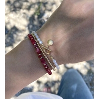 Pulsera de Perlas de Agua Dulce Naturales con Cuentas de Acero Inoxidable, Joyería Hecha a Mano, Estilo Minimalista para Mujer, Venta al Por Mayor