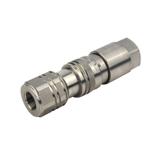 Nouvelle raccord rapide hydraulique en acier inoxydable, raccord de tuyau à déconnexion rapide à 2 voies - Product Image 3