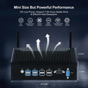 HYSTOU Computadora de Escritorio Industrial sin Ventilador I7 10610 2HD 4K Quad <span class=keywords><strong>Core</strong></span> Nuevo DDR4 AU US CN EU JP UK - Product Image 4