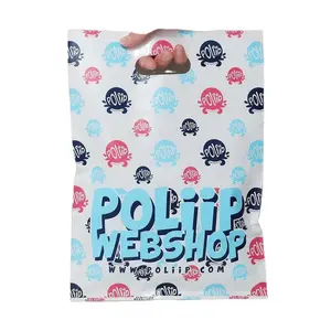 Custom Print Logo Plastic Shopping Bag Plastic packaging Die Cut Handle Carry Bag for clothing shopping
