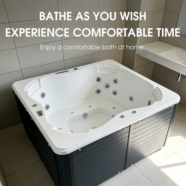 Swim SPA Hot Tub 4 Persons Garden Design Air Bubble Jets Acrylic Massage Bathtub Outdoor Spa Pool Hot Tub