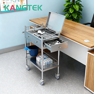 Kangtek รถเข็นสแตนเลสสำหรับโรงพยาบาลรถเข็นฉุกเฉินดีไซน์ทันสมัยรถเข็นทางการแพทย์ใช้ในเชิงพาณิชย์ - Product Image 3