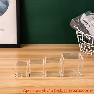 Clear Acrylic Plastic Square <strong>Cube</strong> with Lid 2.5*2.5*2.5 Inch (6.5cm) Small Clear Plastic <strong>Storage</strong> Boxes Acrylic <strong>Cubes</strong> for <strong>Storage</strong> - Product Image 5