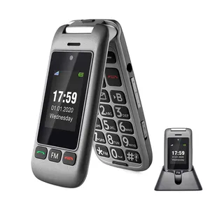 G6 도매 듀얼 스크린 4G 플립 노인 휴대 전화 빅 버튼 대형 글꼴 기능 전화