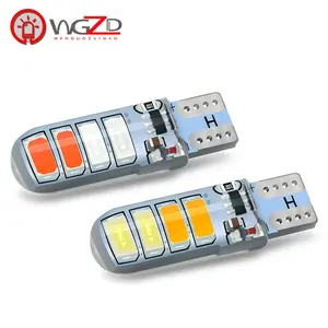 Car LED 5730 chips 8SMD Replacement Bulbs Lights Auto Lamp Bulbs white yellow red blue strobe T10 LED dual color