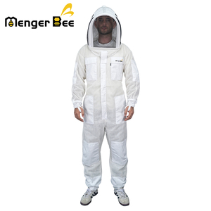 Nuevo traje de apicultura protector de 3 capas de cuerpo completo, traje de abeja de una pieza con velo ventilado de seguridad, stock de ropa anti-abeja - Product Image 5