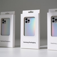 Étui de téléphone au design personnalisé en gros Boîte en papier enduit Fashional Boîte de protection pour téléphone portable à l'encre de soja faite à la main