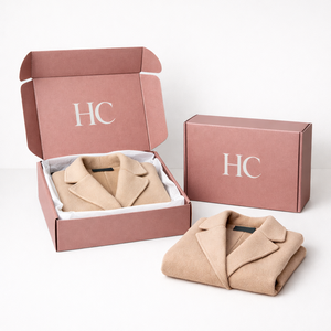 Boîte d'expédition en carton ondulé pour vêtements, boîte d'expédition auto-scellante en B flute, logo personnalisé, vente en gros - Product Image 1