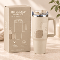 Gobelet isotherme en acier inoxydable de 40 oz avec poignée, logo personnalisé, pour la vente en gros et les cadeaux promotionnels