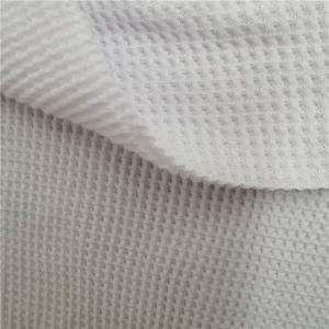 Tissu gaufré en coton blanc tricoté Tissu gaufré en coton personnalisé Tissu gaufré en coton Interlock - Product Image 3