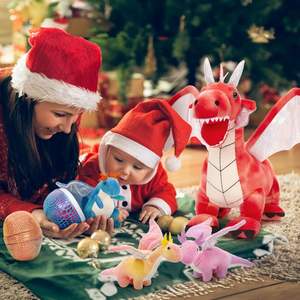 7 Stück Dragon Plüsch Kuscheltier Set 22 Red Dragon Toy Girls Große Gefüllte Dragon Geburtstags dekoration 4 Babys 2 Eier - Product Image 6