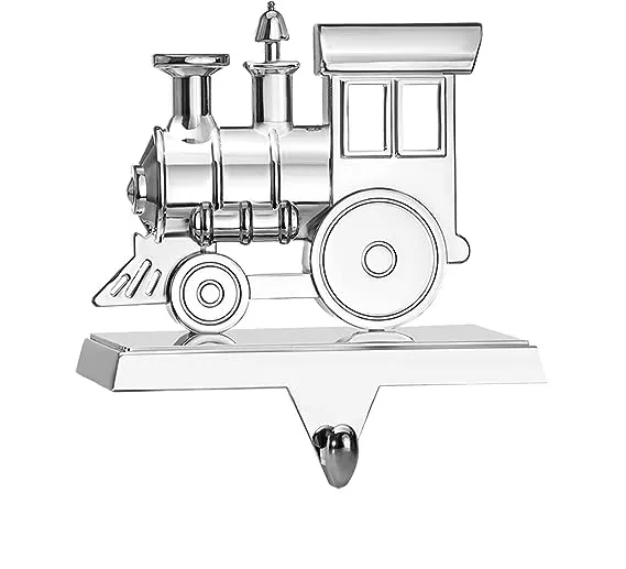 Forniture per decorazioni natalizie appendiabiti per calze per treni di natale decorazioni in metallo argento portacandele per mantello camino decorativo