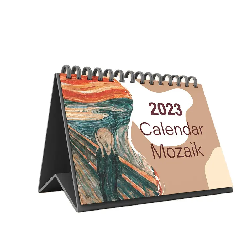 2023 оптовая продажа, новый дизайн на заказ, креативный Настольный календарь с иллюстрациями в твердой обложке, простые настольные украшения, календари