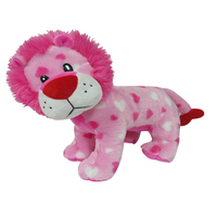 Nouveau cadeau de la Saint-Valentin à la mode Sac à dos en forme de lion rose Oreiller en peluche douce pour le soulagement du stress Sac à bonbons