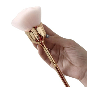 Rose Plastic Handle Makeup <b>Brush</b> Soft Synthetic Fiber Loose Powder <b>Blusher</b> Nail <b>Brush</b> Custom Logo - Product Image 4