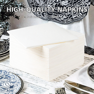 Maßgefertigte Hochzeits-Servietten 1-lagig aus Frischfaser-Zellstoff Einweg Weiße 6-fach Gefaltete Papierservietten für Hochzeitsdekoration - Product Image 3