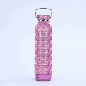 Botella de Agua de Acero Inoxidable con Aislamiento al Vacío, a Prueba de Fugas, con Bluetooth, Acabado Brillante y Funda de Silicona para Viajes - Product Image 3