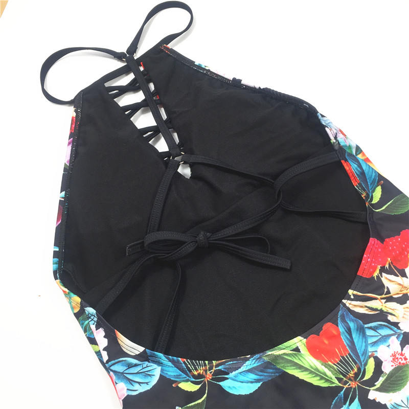 One-piece swimsuit colorful fruit printed swimsuit custom swimwear sexy bikini