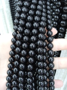 YMJ Wholesale Price 6mm <strong>8mm</strong> 10mm Natural <strong>Black</strong> Spinel <strong>Round</strong> Gemstone <strong>Beads</strong> for Jewelry Making Bracelet Necklace DIY - Product Image 5