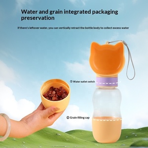 Bottiglia d'Acqua Portatile per Cani con Contenitore per Cibo, per Viaggi, Passeggiate ed Escursioni all'Aperto - Product Image 4