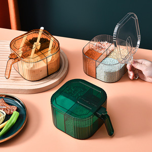 Spice <b>Container</b> Set Multi Compartment With Handle Flip Top Lid For Kitchen Solid Seasonings Storage M Size - Product Image 2