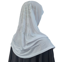 Foulard Hijab Perlé Doux Personnalisé Islam Musulman Couleur Unie pour Enfant Fille Femme Turban Voile de Prière Bandana Jersey Khimar