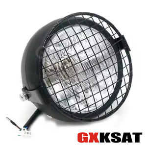 GXKSAT accesorios universales para motocicletas Red de Luz de cabeza para GN CG125 lámpara de rejilla de faro cubierta de parrilla Retro - Product Image 2