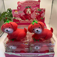 Jouet Squishy Chien Fraise Mignon Parfumé, Chiot Doux en Gelée à Presser, Jouet Sensoriel Anti-Stress, Cadeau pour Enfants, Vente en Gros