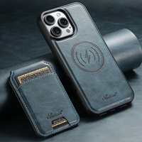 Coque de téléphone SUTENI pour iPhone 18 Pro Max avec chargement sans fil, support magnétique pour cartes, cadre photo, en similicuir, compatible 17 16Plus 15 14 13