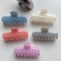 Pince à cheveux géante colorée style Japon-Corée pour femme, pince requin pour cheveux épais à l'arrière de la tête, accessoire capillaire