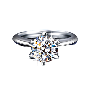 Elegante Anillo de Moissanita con Engaste de Puntas, Chapado en Oro Rosa sobre Plata de Ley S925, de 2 Quilates, para Compromiso, Boda o Aniversario de Mujer - Product Image 2