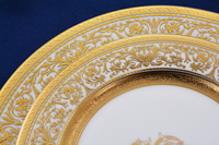 Service de table de luxe en porcelaine fine avec décor doré 24 carats, vaisselle royale, assiettes, bols, cuillères, pour mariage, banquet, fête, cadeau, kit complet