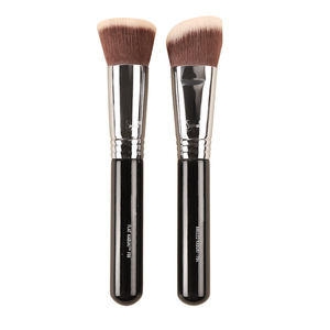 Brocha para Base de <span class=keywords><strong>Maquillaje</strong></span> de Alta Gama, Cabeza Plana, Fibra Sintética, Mango de Madera, No Absorbe Polvo - Product Image 5
